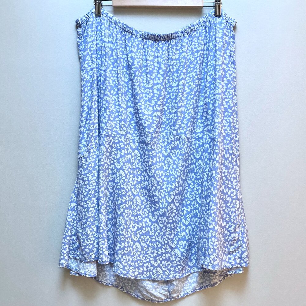 Joe Fresh Blue Floral Midi Skirt